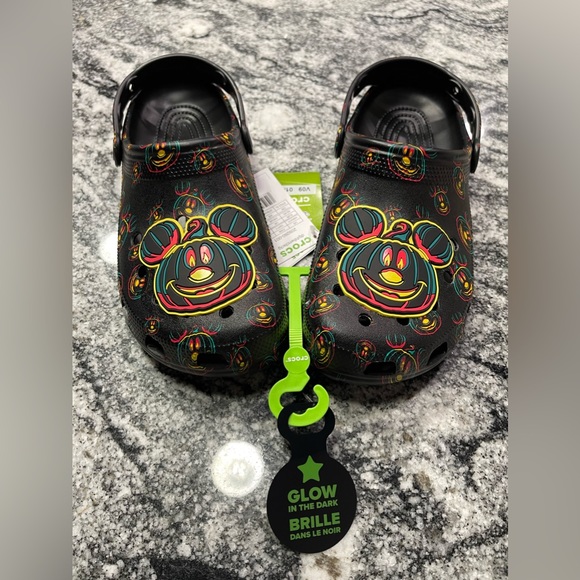 Glow In Black Mickey Mouse Crocs CROCS Shoes Disney Mickey 223